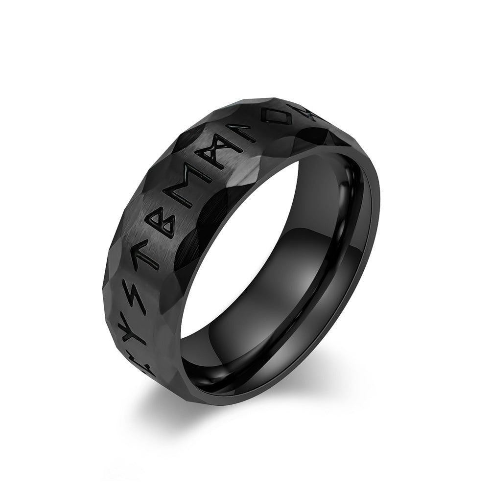 Wholesale Vintage text titanium steel ring
